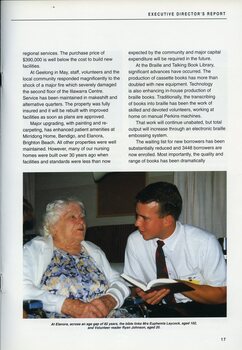 Volunteer reader Ryan Johnson reads the Bible to Euphemia Laycock.