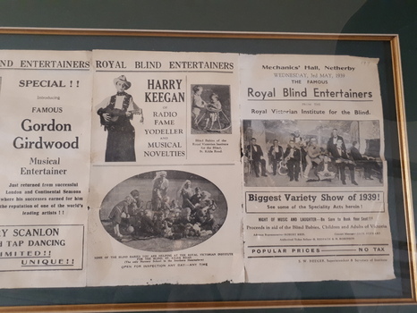Framed black and white 4 page leaflet