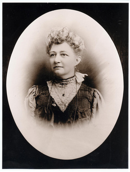 Portrait of woman with lace collar and later 19th century dress