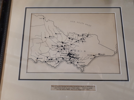 Map of Victoria with raised black lines and dots