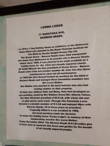 Written history of Lorna Lodge