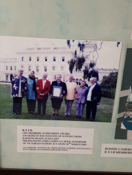 RVIB Barwon Heads Auxililary at government house upon receiving Lifetime Achievement Award
