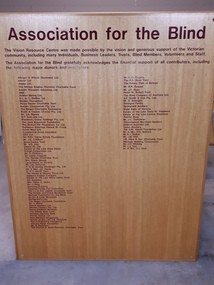 Image, Association for the Blind Vision Resource Centre honour board