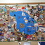 Cloth picture of people and animals around Ballarat and Lake Wendouree made from mixed materials