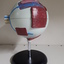 Oversized replica of eye showing internal and external aspects