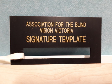 Object, Association for the Blind Vision Victoria signature guide