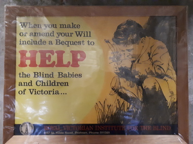 Fundraising poster with drawing of child holding flowers