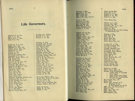 Life Governorships awarded – a consecutive list
