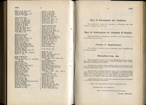 Life Governorships awarded and Day of Admission information for visitors and friends of pupils.
