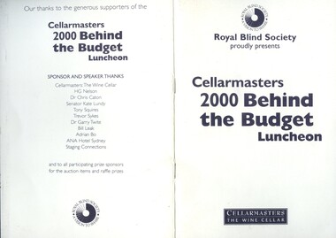Program of luncheon fundraiser for RBS