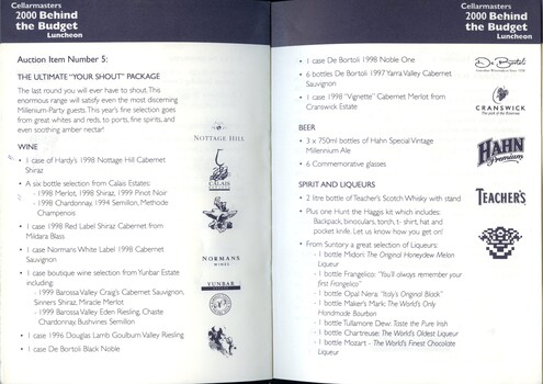 Program of luncheon fundraiser for RBS