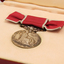 1 silver medal with rose pink and grey ribbon