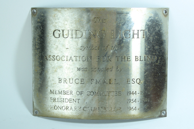 Metal silver square plate with inscription