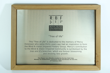 Object, Tree of Life plaque, 2004