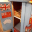 Wooden dolls house with doors.