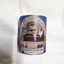 Metal tin with lid, base and handle wrapped in paper