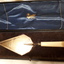 Silver plated towel with ivory handle in box