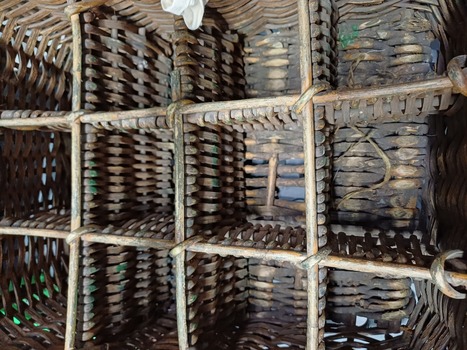 Interior of milk basket with deterioration shown