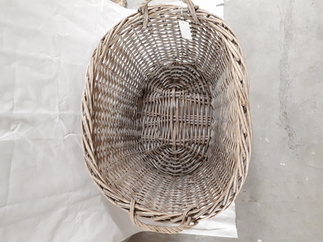 View of interior of cane washing basket