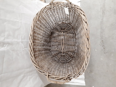 View of interior of cane washing basket