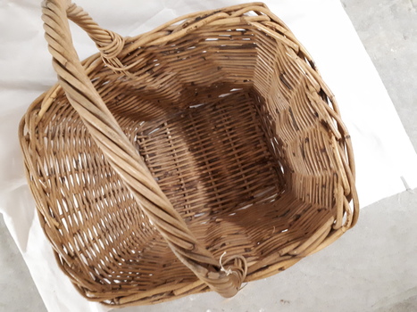 Rectangular cane carry basket with handle