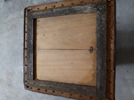 Tall rectangular basket made from cane