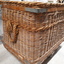Large wicker basket on wheels