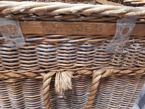 Stores written on the side of the basket