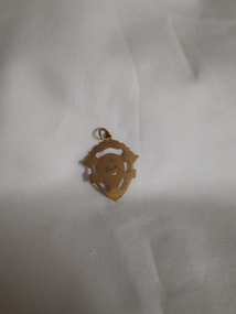 Gold shield with 'Dux' engraved in middle