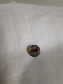 Round badge with Australia flag on arrow and 'Australia Day Citizen Award' around edge