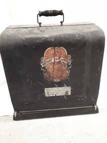 Black metal case with handle