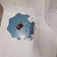 Top view of cylindrical map painted by R.F. Tunley