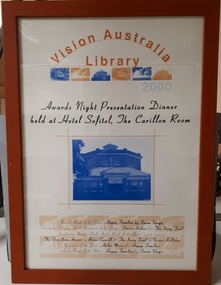 Image of old Braille Library building above listing of award winners