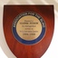 Wooden shield with inscribed metal circle