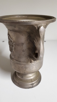 Silver candle holder with embellished detail