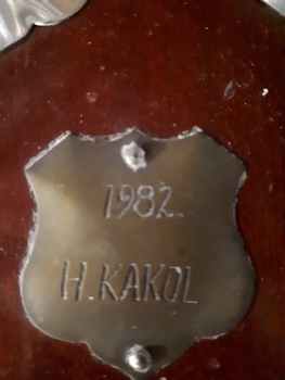 Winner's name inscribed on nameplate