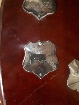 Winner's name inscribed on nameplate
