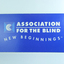 Blue rectangle with white writing and AFB logo
