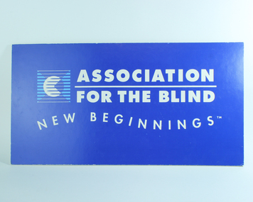 Blue rectangle with white writing and AFB logo