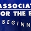 Blue rectangular sign with white writing and AFB logo