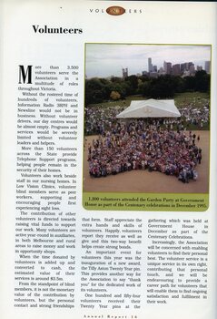 Overhead view of 1800 volunteers forming the shape of Australia, at the Garden Party held at Government House.