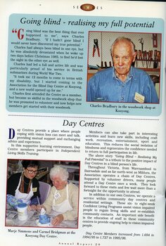 Charles Bradbury at the workshop in Kooyong.  Marje Simmons and Carmel Bridgman during a pottery activity at the Kooyong Day Centre.