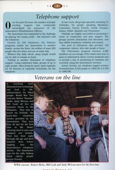 Telelink friends Robert Hicks, Bill Cook and Andy McLean physically meet for the first time in Mr Hick's shearing shed. 