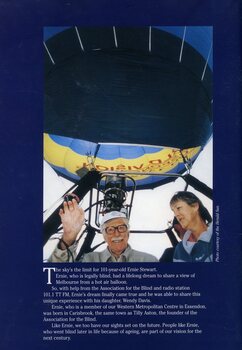 Ernie Stewart (101) and daughter Wendy Davis ride a hot air balloon.