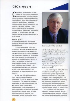 CEO's report with portrait of John Cook
