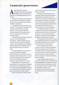 Article on Corporate governance at the Association
