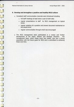 Achievements during the year regarding developing a strong staff culture