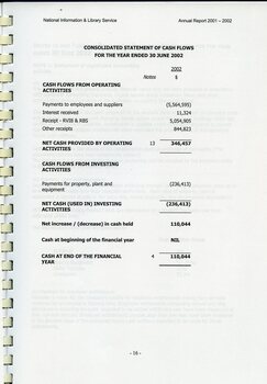 Consolidated statement of cash flows and net cash
