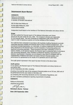 Independent audit report by Horwath chartered accountants