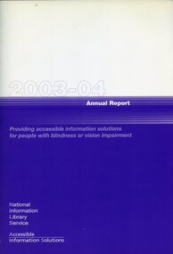 Purple and white front cover with 2003-04 in white
